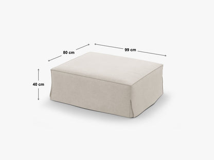 Pouf Strukturstoff Beige Jodie — Ansicht 4