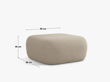 Pouf Samt Beige Jenny — Detailansicht