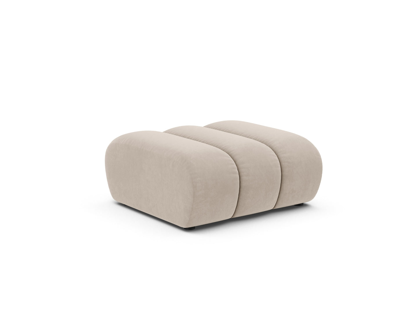 Pouf Samt Beige Lupine — Detailansicht