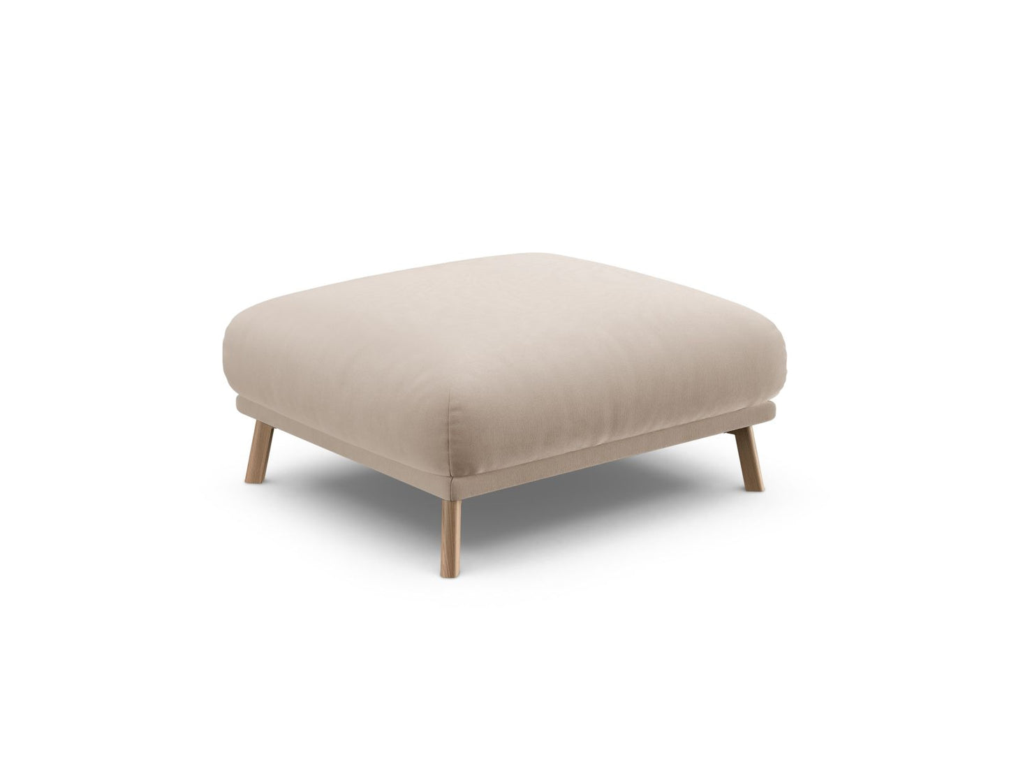 Pouf Samt Beige Naomi — Wohnbeispiel