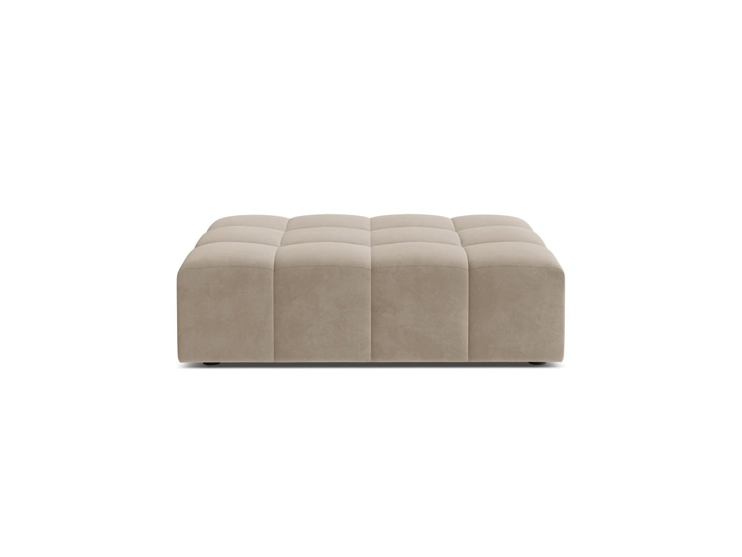 Pouf Samt Schwarz Jennifer — Dark Beige