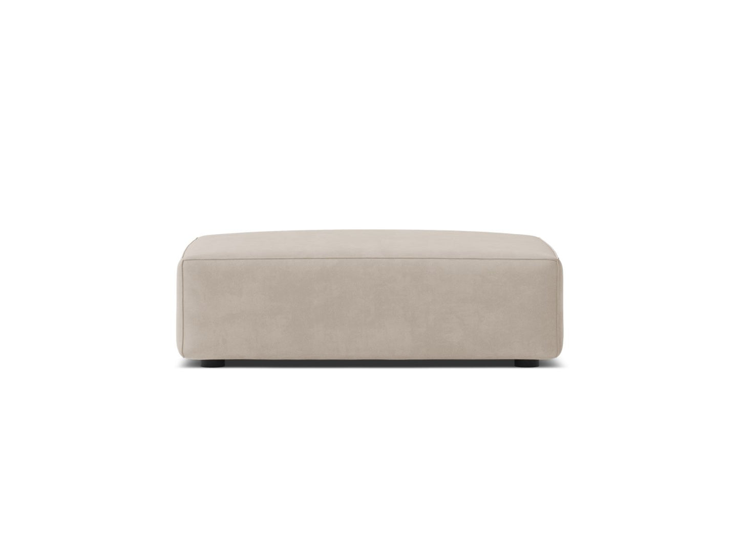 Pouf Samt Schwarz Jodie — Dark Beige