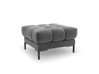 Pouf Samt Schwarz Mamaia — Light Beige