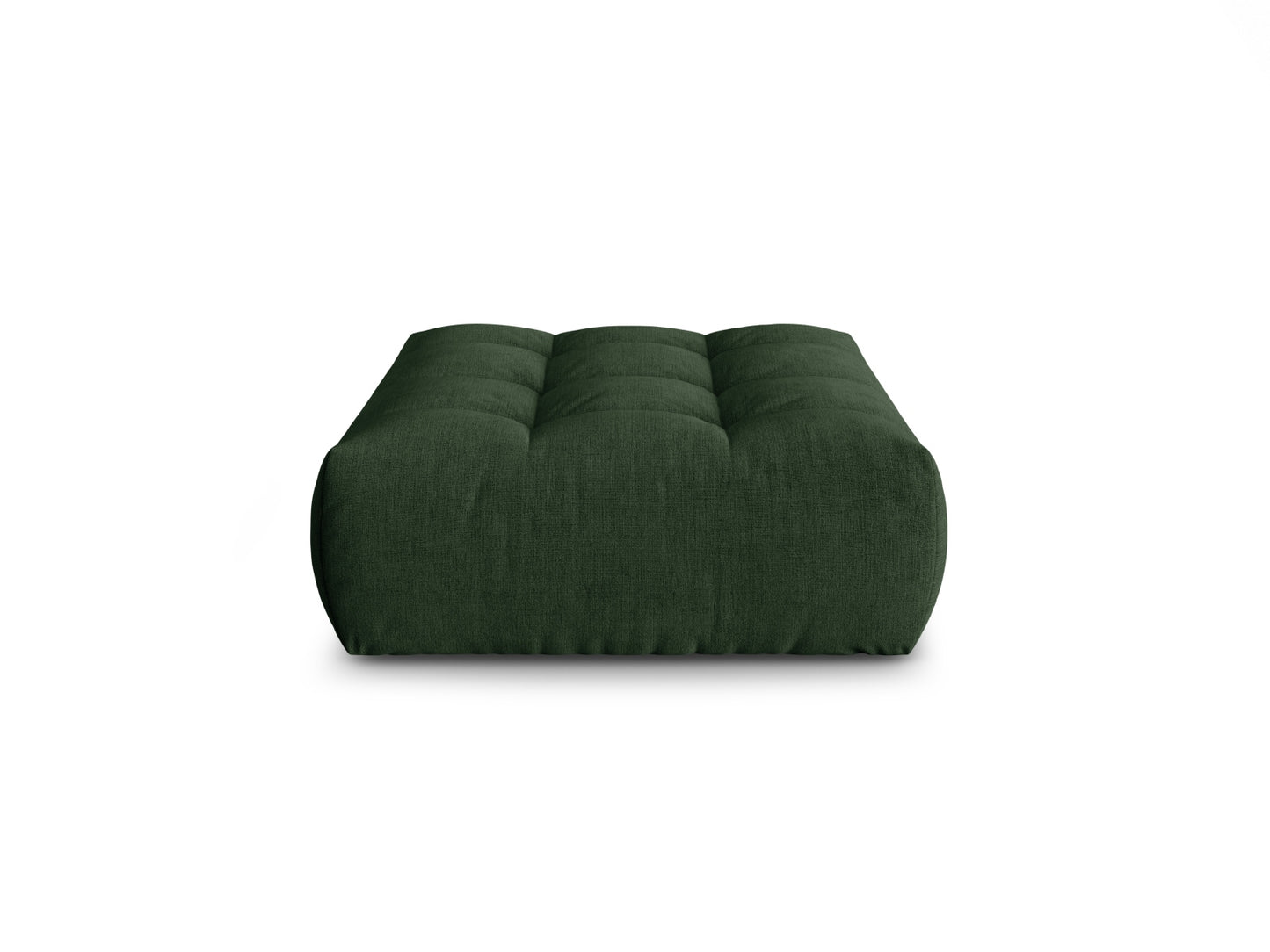 Pouf Strukturstoff Dunkelbeige Bloom — Moss Green