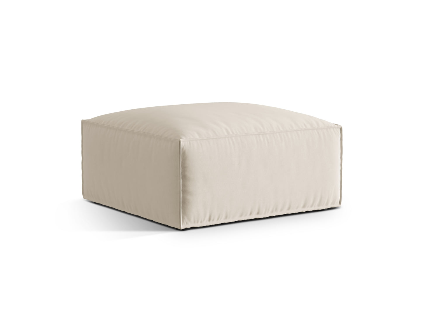 Pouf Samt Beige Nuria — Wohnbeispiel