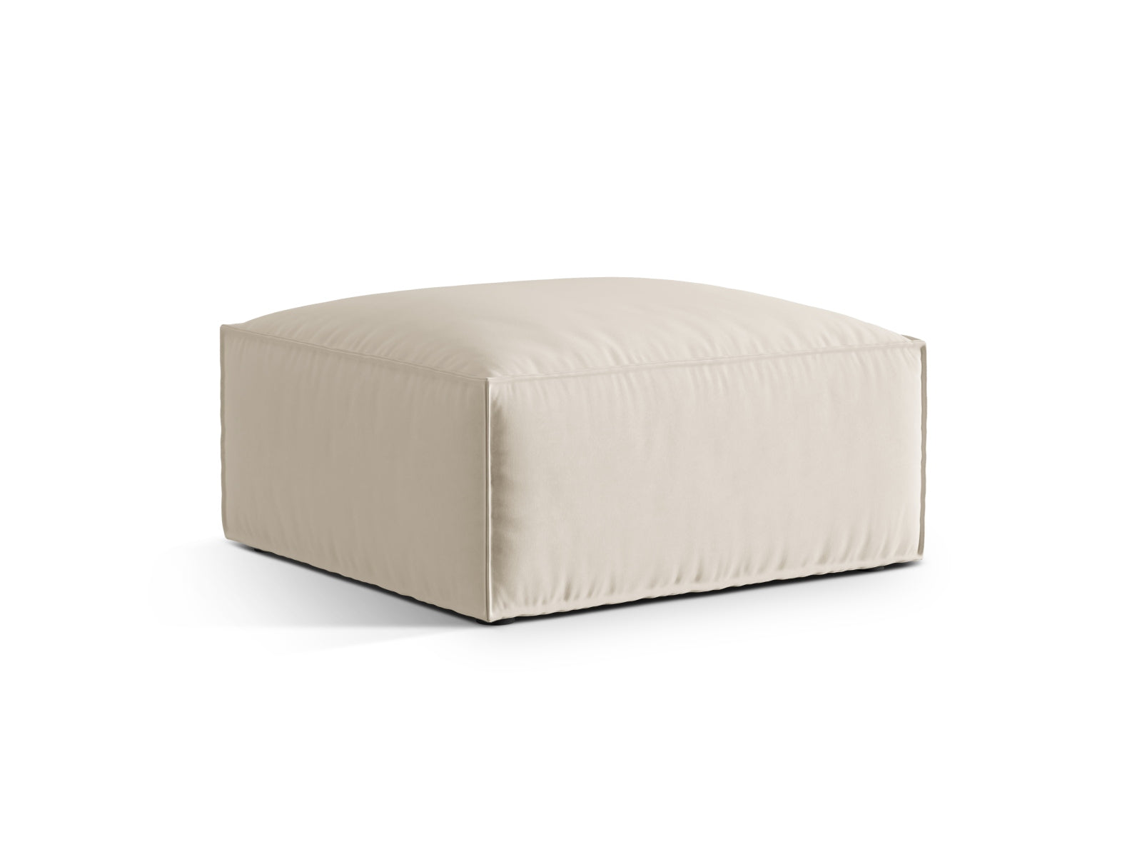 Pouf Samt Beige Nuria — Wohnbeispiel