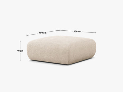 Pouf Bouclé Beige Molino — Maße und Details