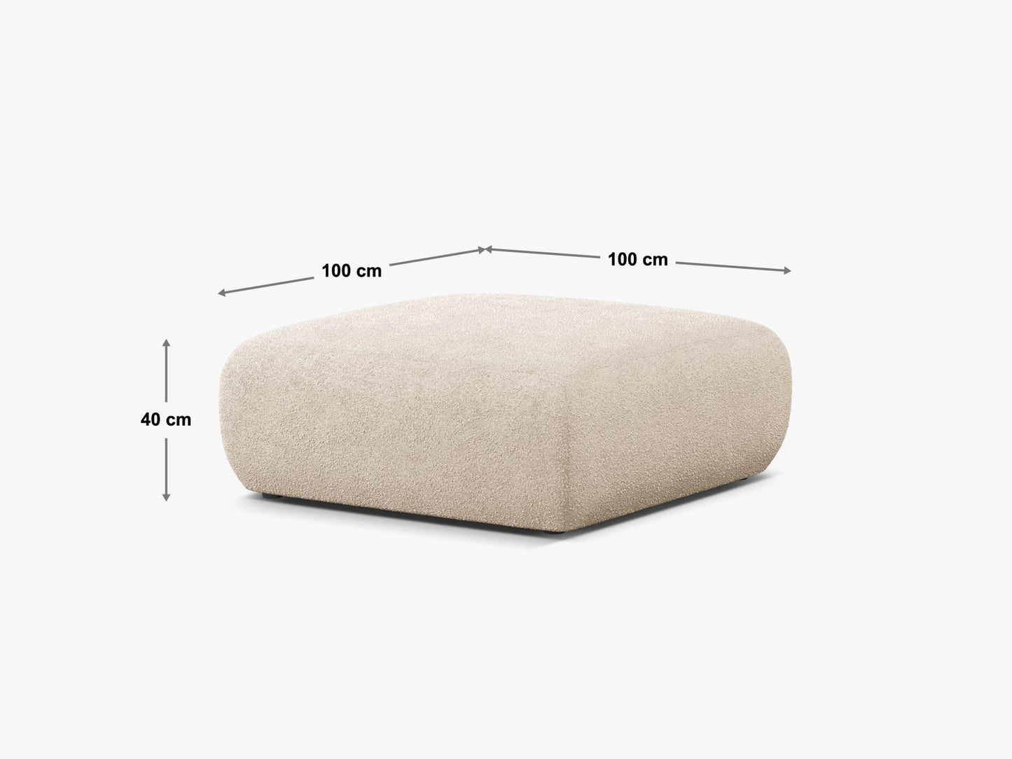 Pouf Chenille Beige Molino — Ansicht 4