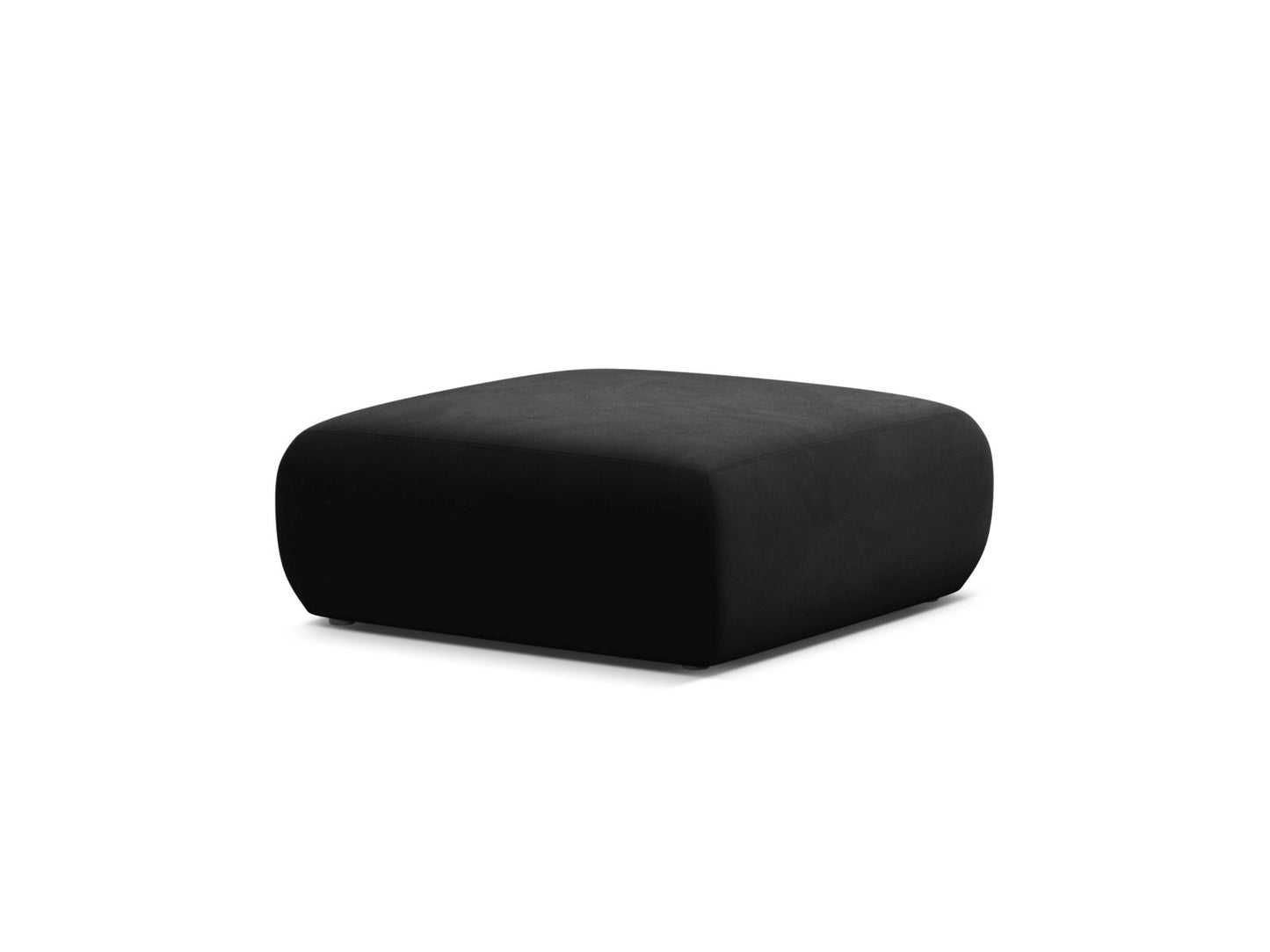 Pouf Samt Schwarz Molino — Wohnbeispiel