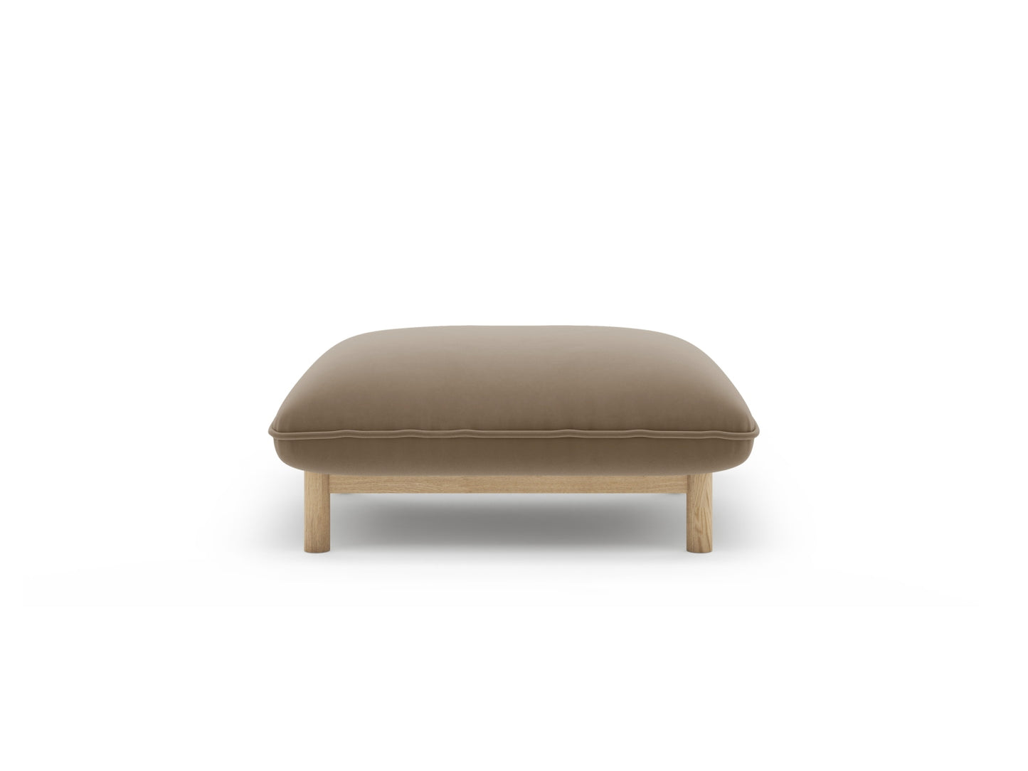 Pouf Samt Schwarz Ada — Light Brown