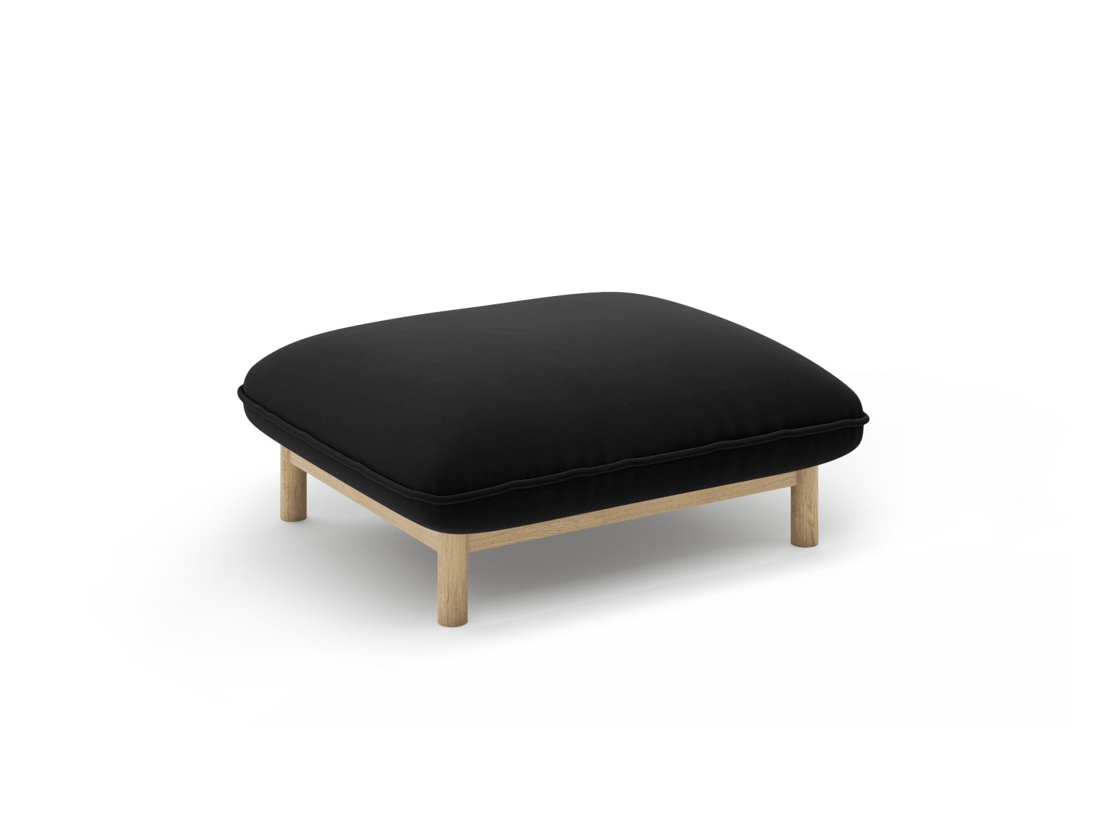 Pouf Samt Schwarz Ada — Detailansicht