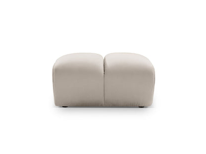 Pouf Samt Beige Diana — Wohnbeispiel