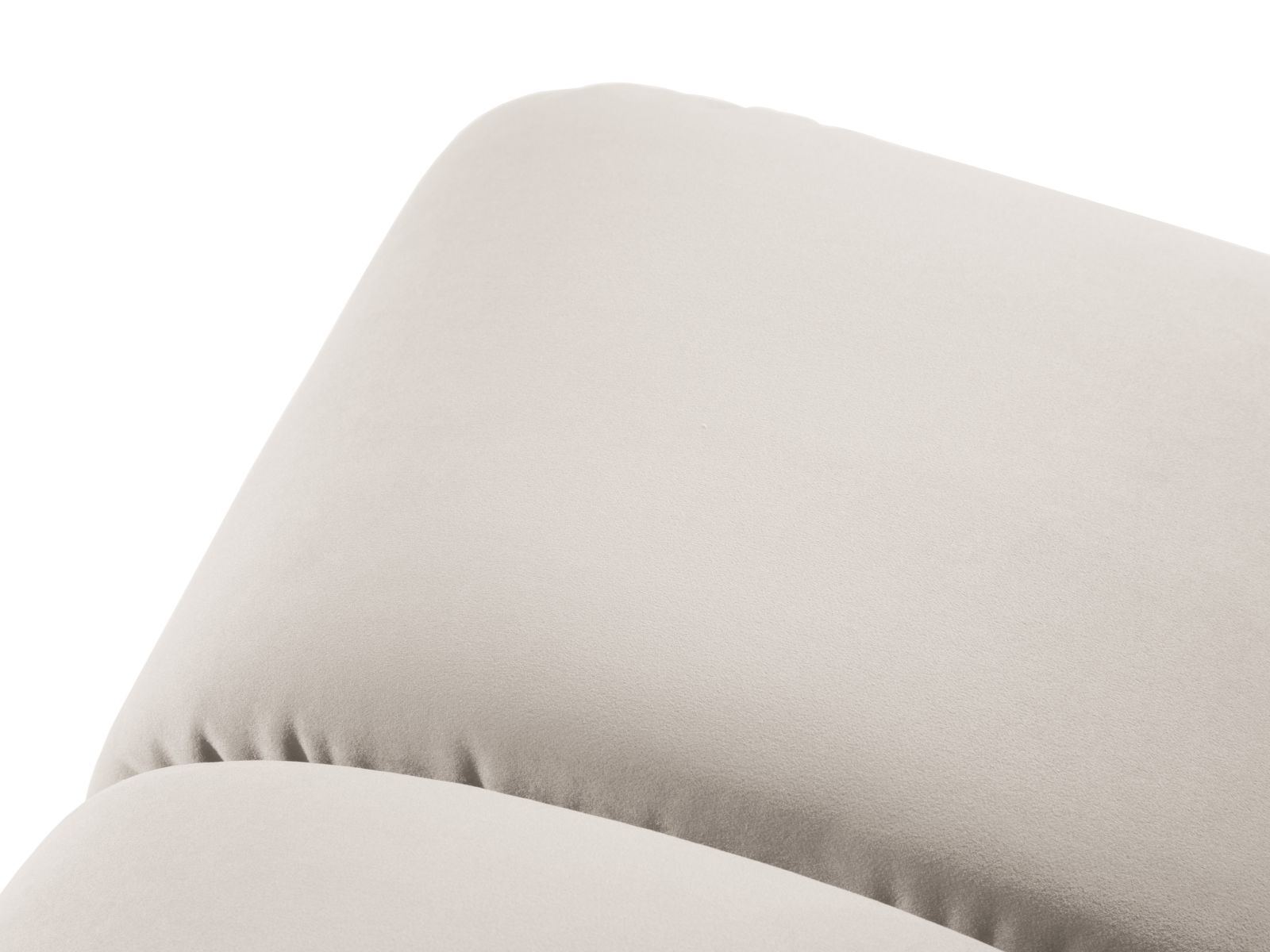 Pouf Samt Beige Diana — Detailansicht
