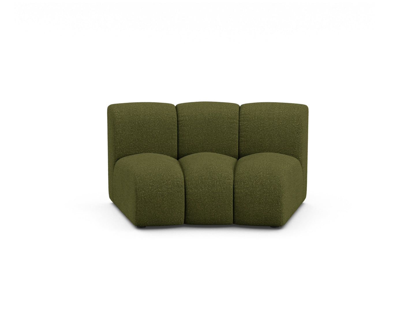 Sofamodul Bouclé Beige Lupine — Dark Olive Green