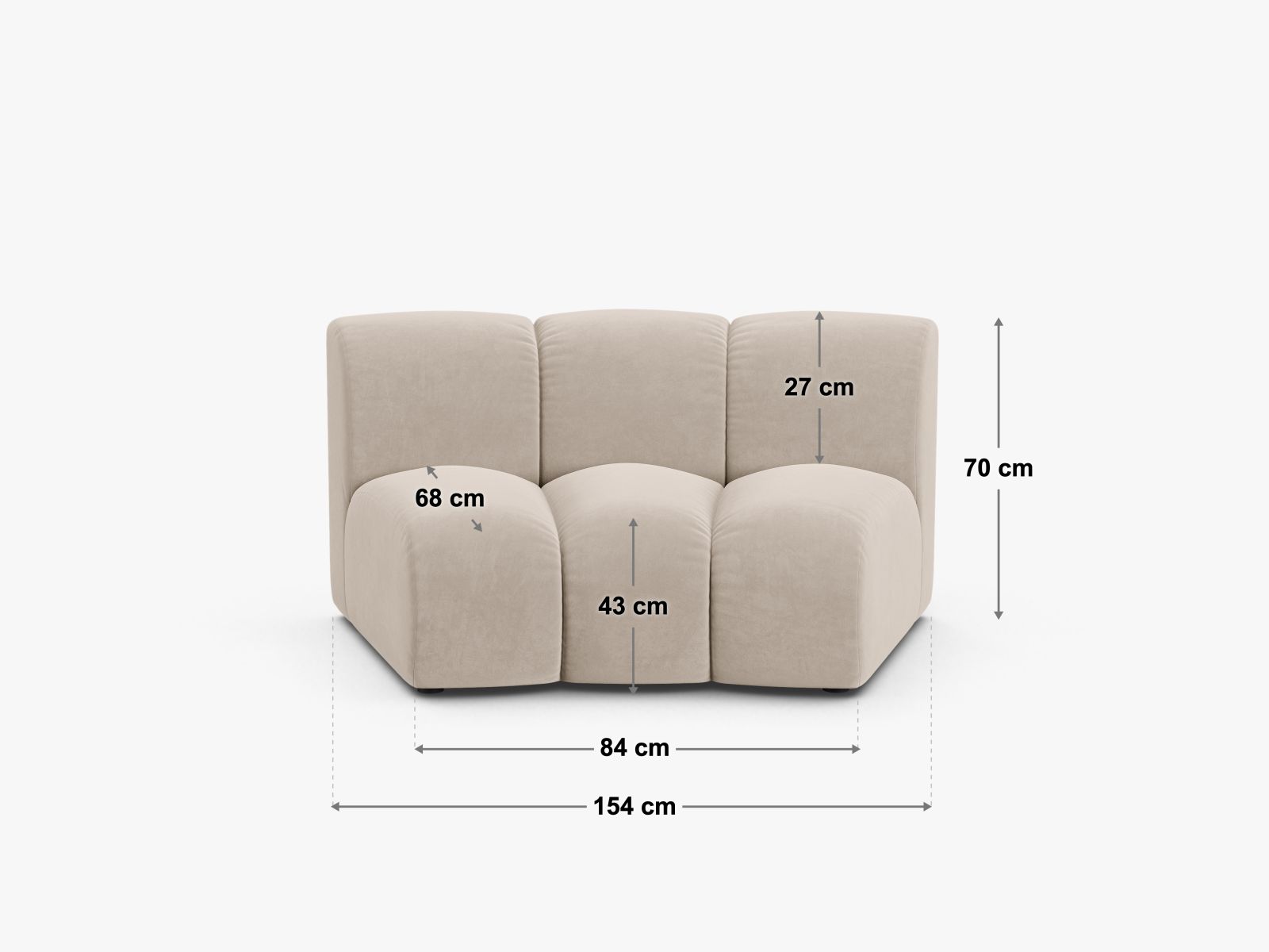 Sofamodul Samt Beige Lupine — Ansicht 4