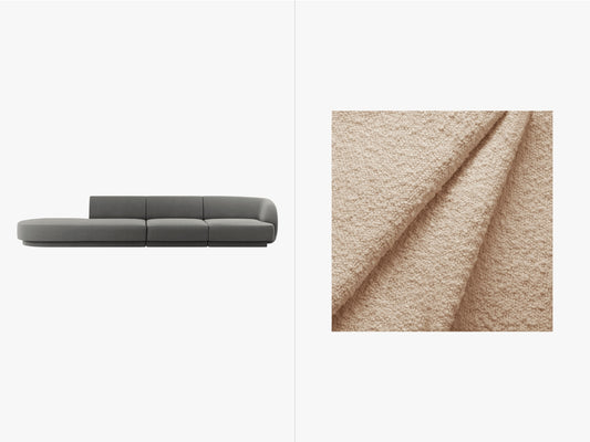 Miley Sofa, 4 Seats, 323x90 cm — Beige / Left