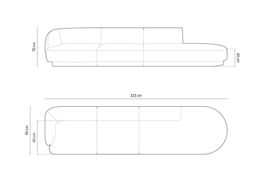 Miley Sofa, 4 Seats, 323x90 cm