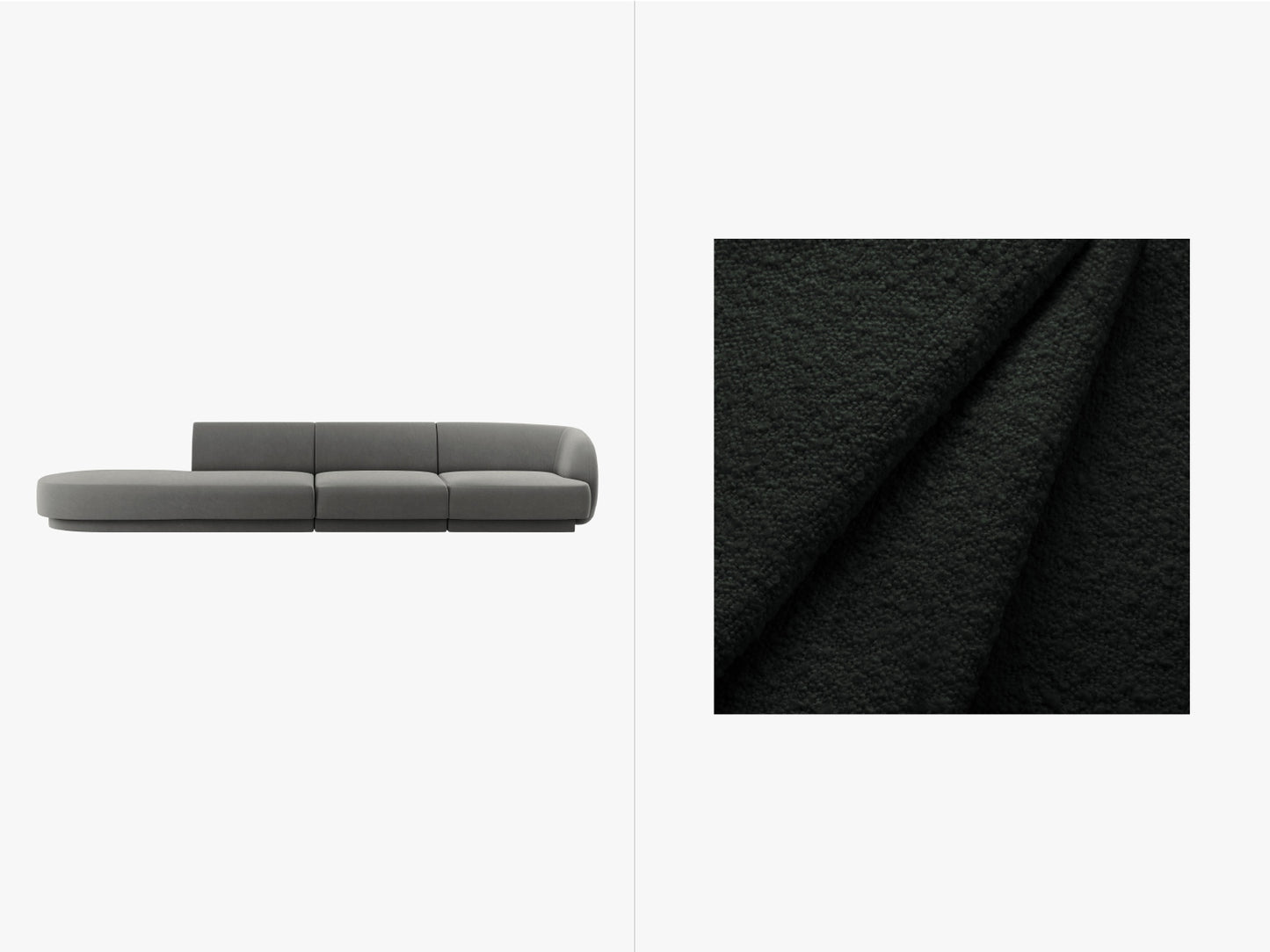 Sofa Bouclé Beige Miley — Black