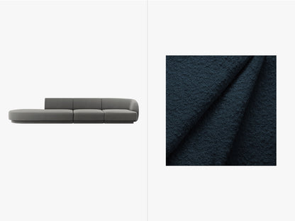 Sofa Bouclé Beige Miley — Dark Blue
