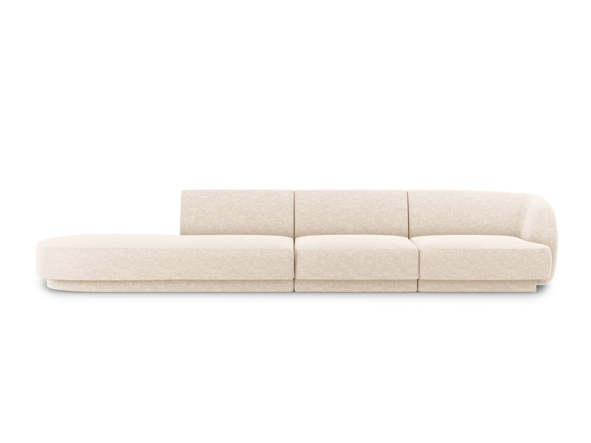 Miley Sofa, 4 Seats, 323x90 cm — Light Beige / Left