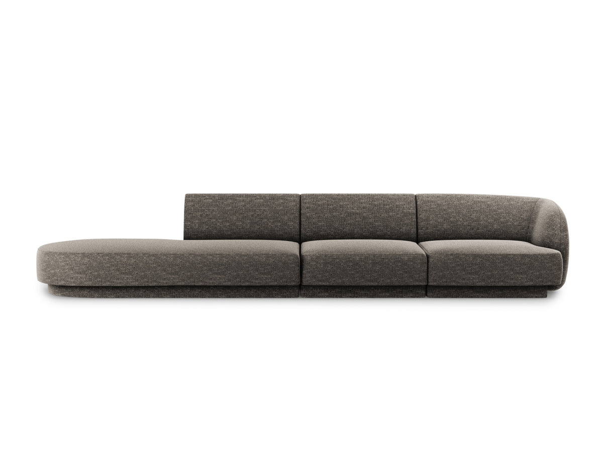 Miley Sofa, 4 Seats, 323x90 cm — Grey / Left