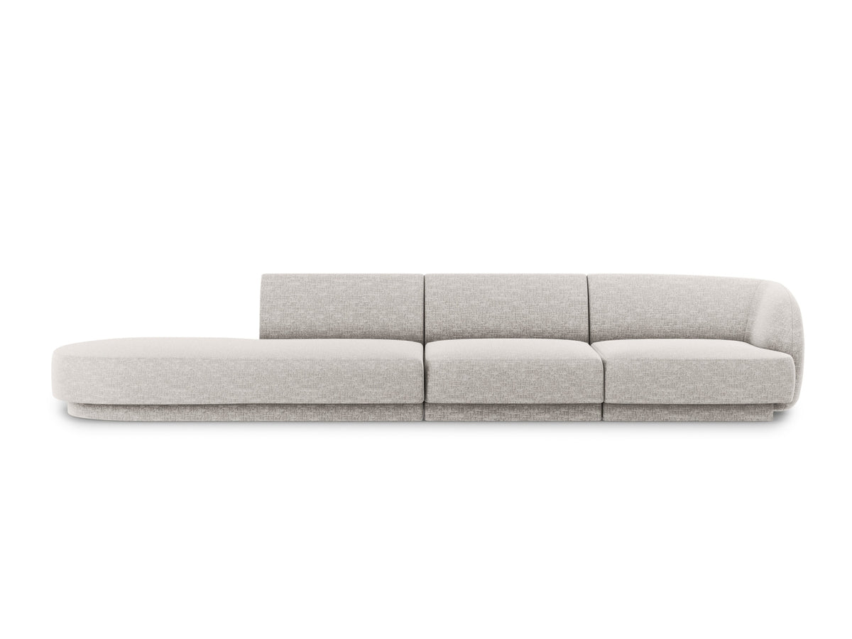 Miley Sofa, 4 Seats, 323x90 cm — Silver / Left