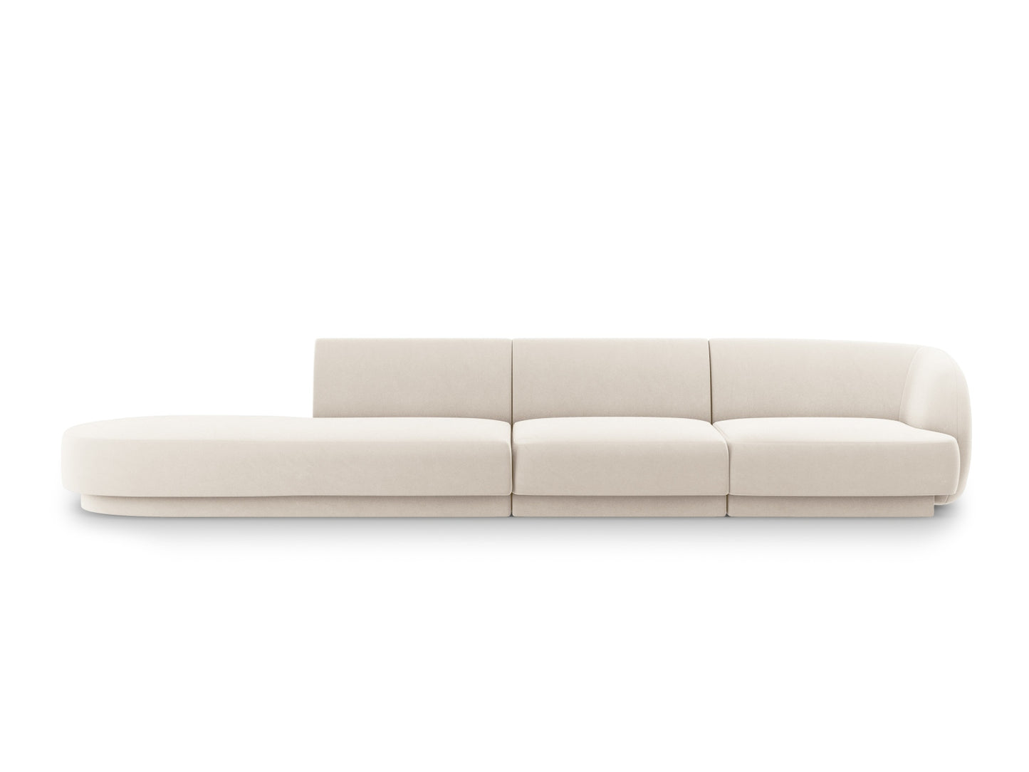 Sofa Samt Schwarz Miley — Light Beige