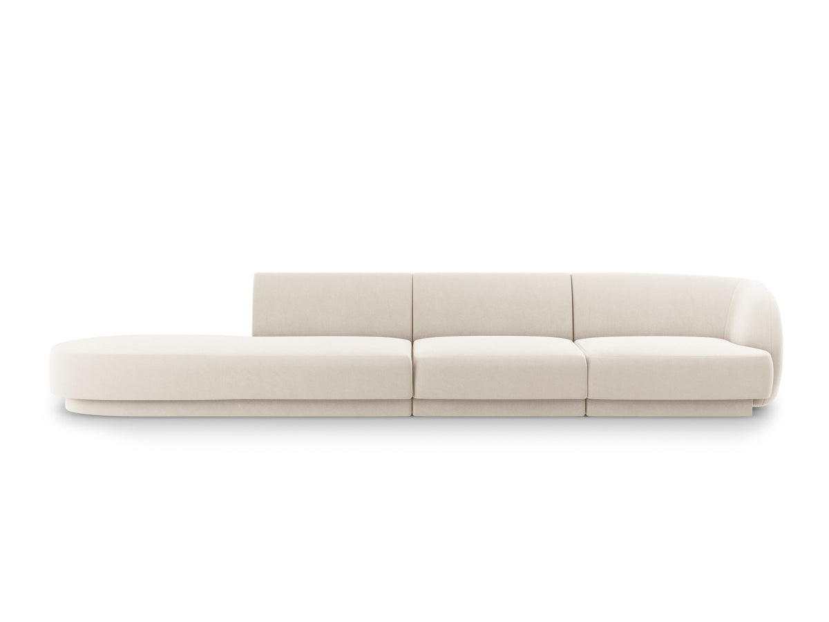 Miley Sofa, 4 Seats, 323x90 cm — Light Beige / Left