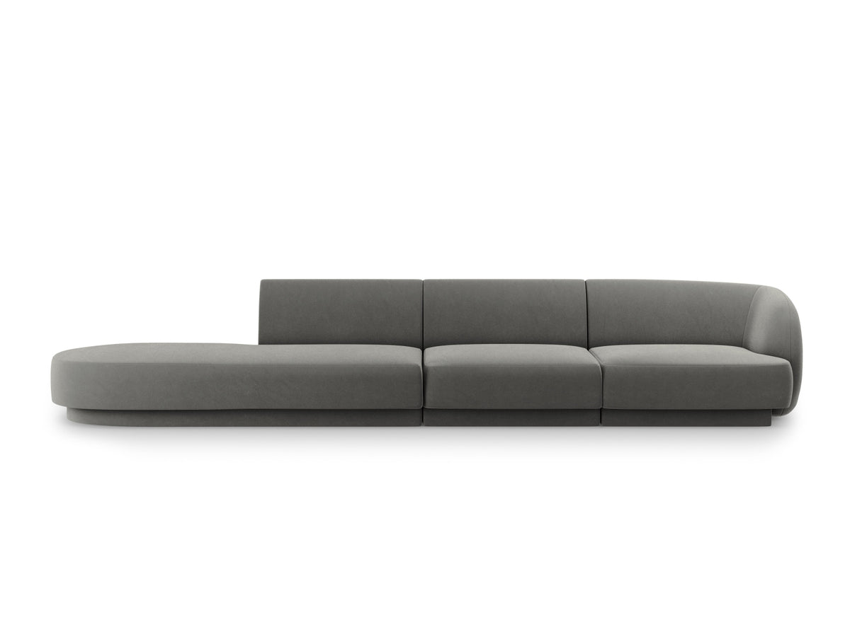 Miley Sofa, 4 Seats, 323x90 cm — Light Grey / Left