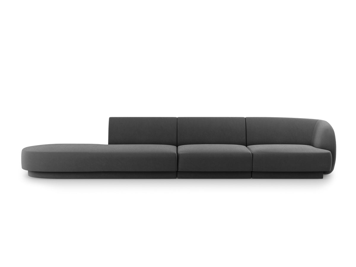 Miley Sofa, 4 Seats, 323x90 cm — Grey / Left