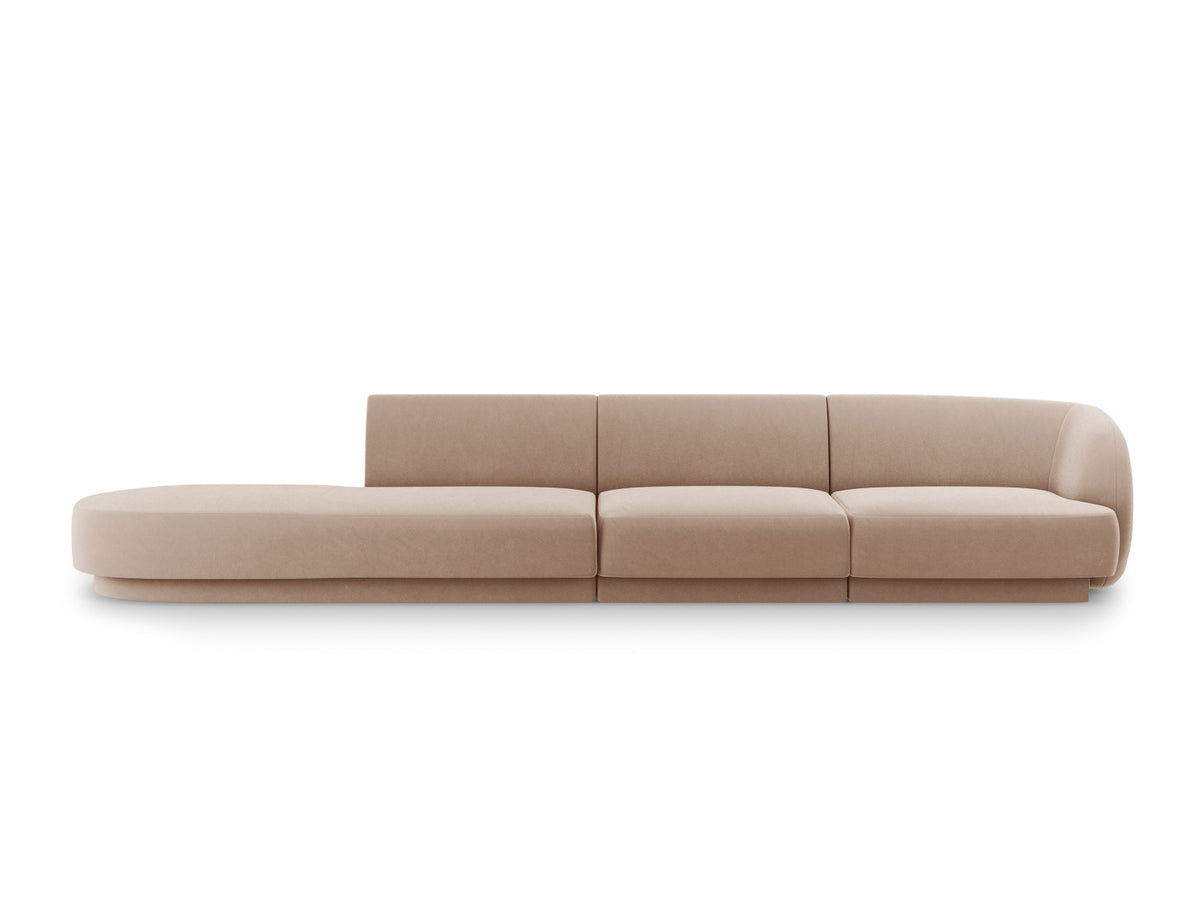 Miley Sofa, 4 Seats, 323x90 cm — Cappuccino / Left