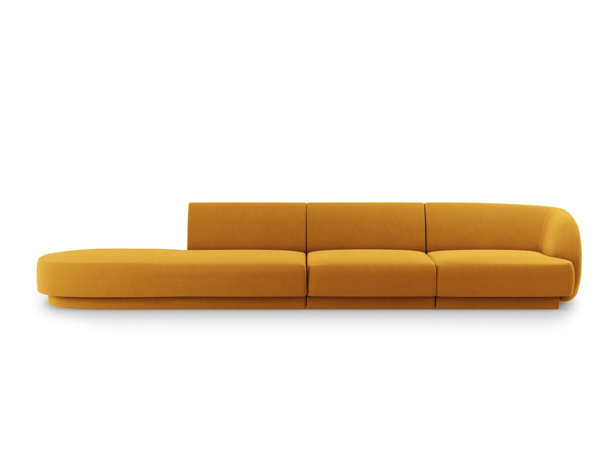 Miley Sofa, 4 Seats, 323x90 cm — Yellow / Left