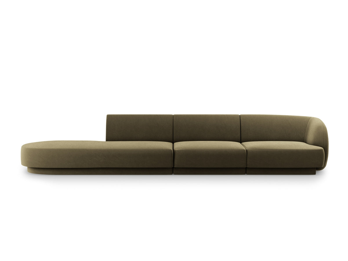 Miley Sofa, 4 Seats, 323x90 cm — Green / Left