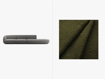 Miley Sofa, 4 Seats, 323x90 cm — Dark Olive Green / Right