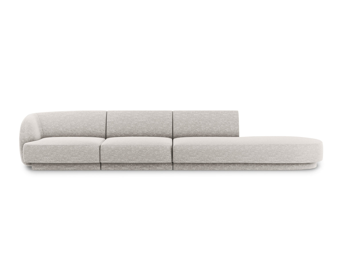 Miley Sofa, 4 Seats, 323x90 cm — Light Grey / Right