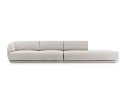 Miley Sofa, 4 Seats, 323x90 cm — Silver / Right