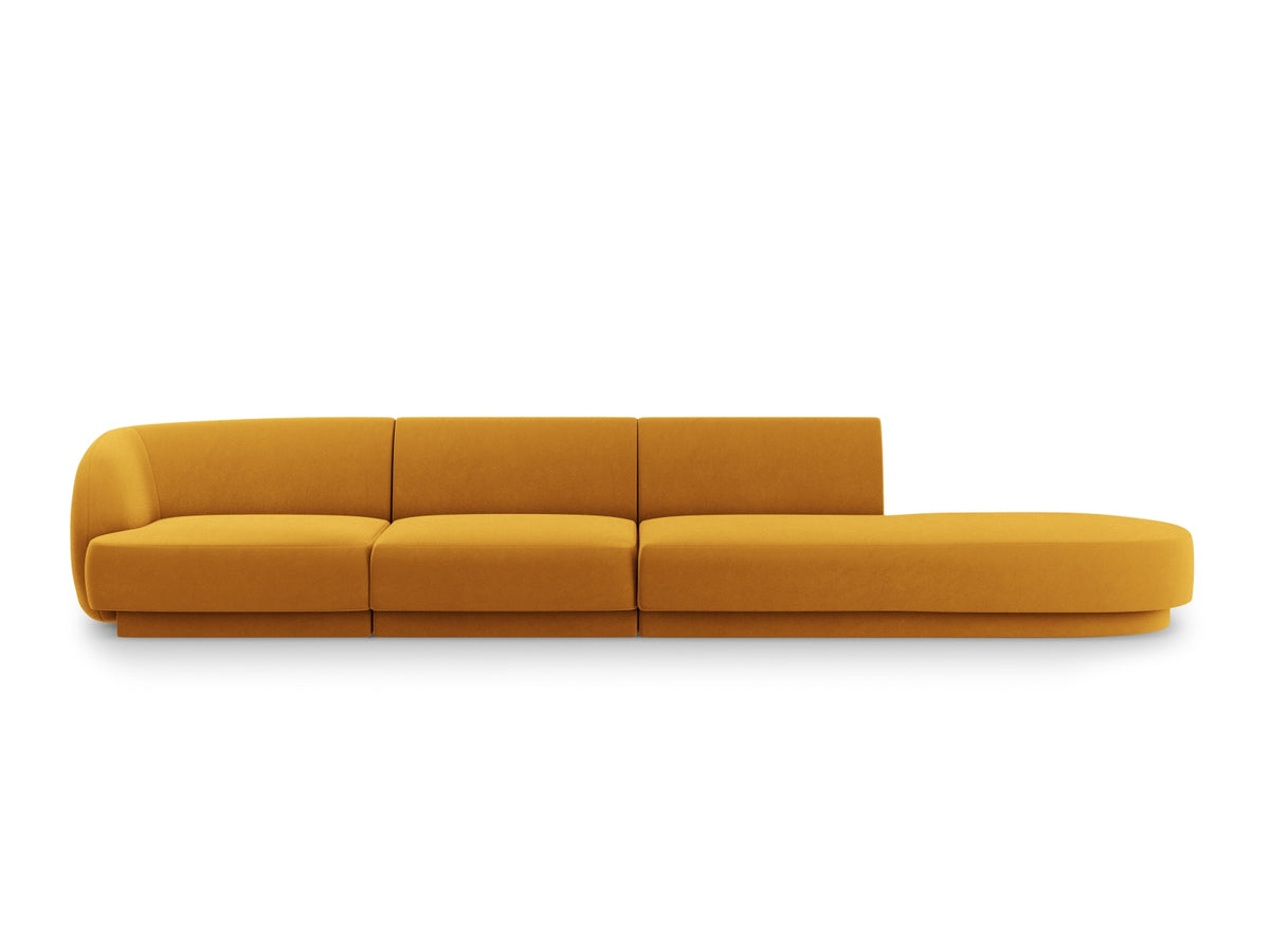 Miley Sofa, 4 Seats, 323x90 cm — Yellow / Right