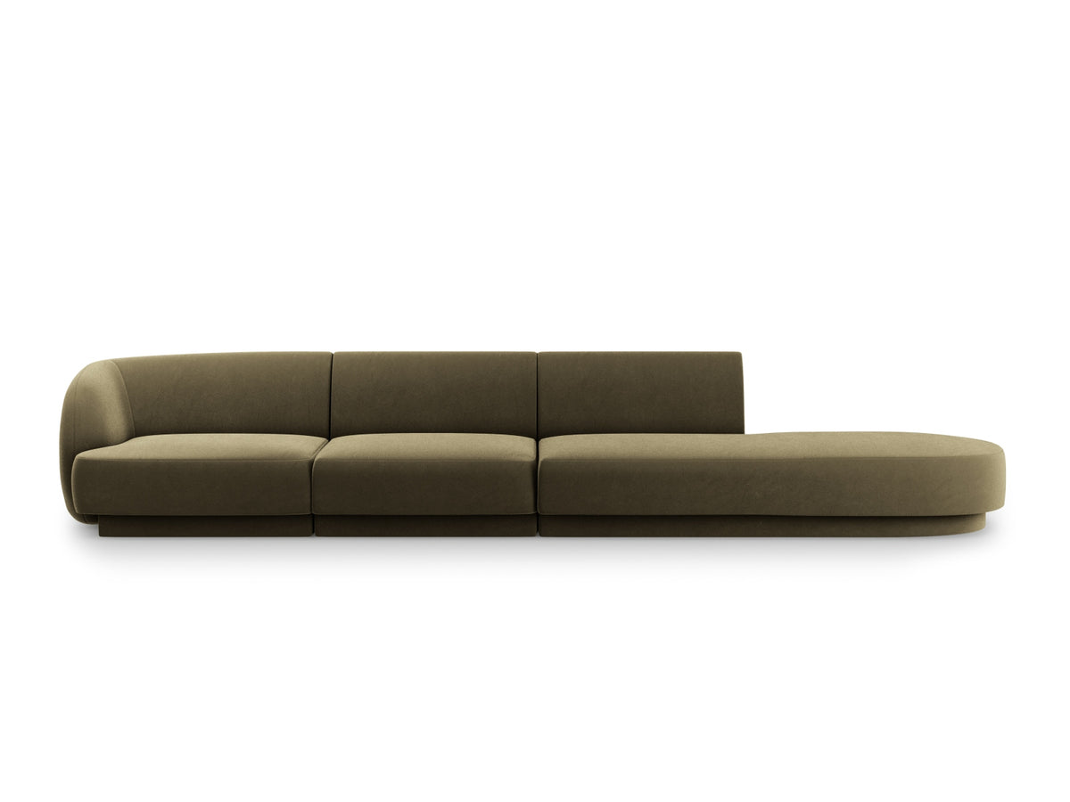 Miley Sofa, 4 Seats, 323x90 cm — Green / Right