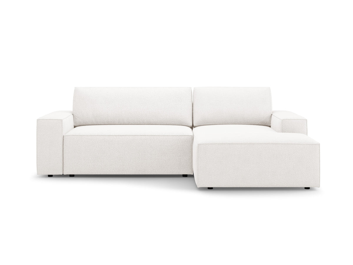 Jodie Corner Sofa With Bed Function And Box, 3 Seats, 246x151 cm — White / Right