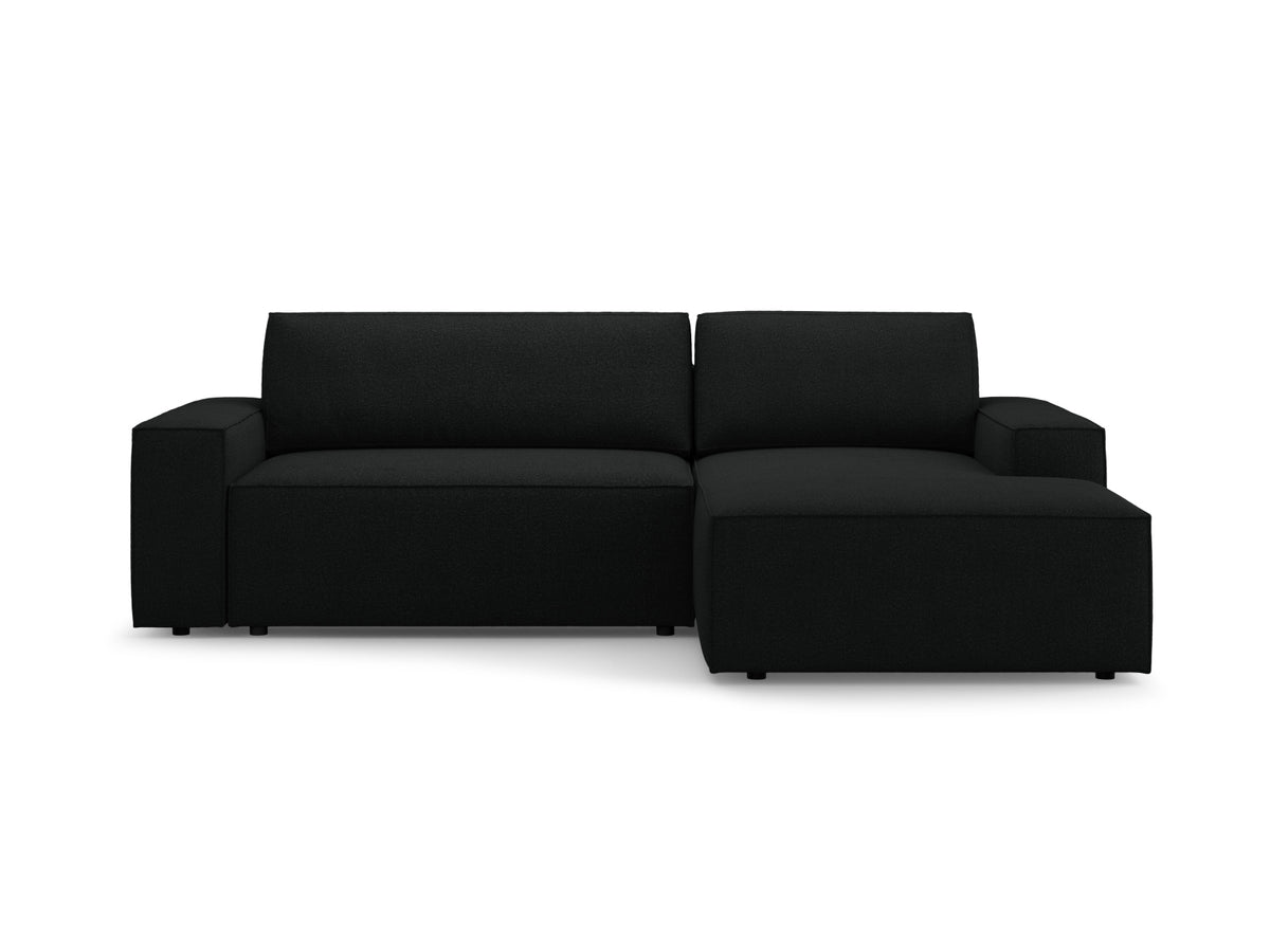 Jodie Corner Sofa With Bed Function And Box, 3 Seats, 246x151 cm — Black / Right