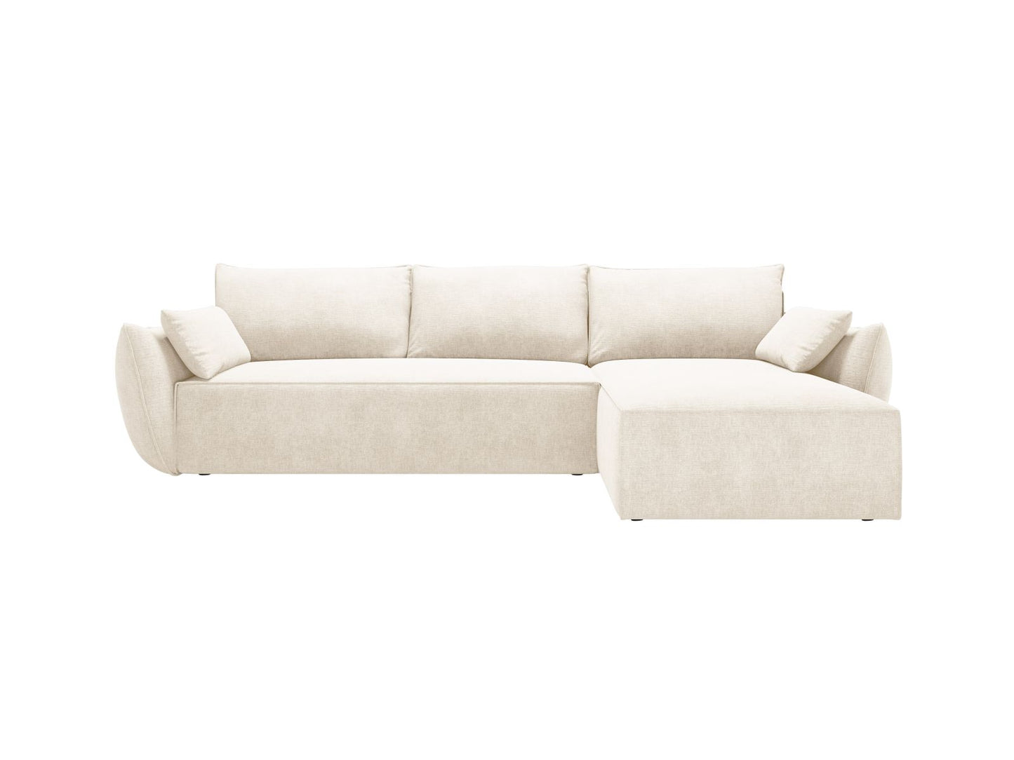 Kaelle Corner Sofa With Bed Function And Box, 4 Seats, 252x165 cm — Light Beige / Right