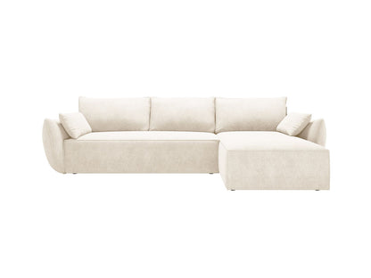 Kaelle Corner Sofa With Bed Function And Box, 4 Seats, 252x165 cm — Light Beige / Right