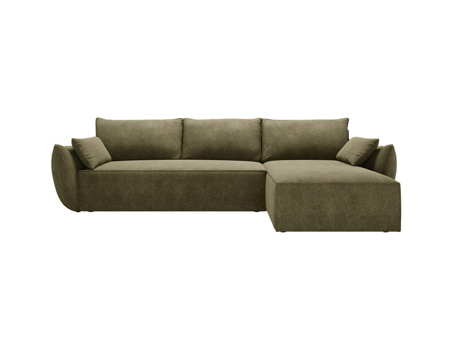 Kaelle Corner Sofa With Bed Function And Box, 4 Seats, 252x165 cm — Green / Right