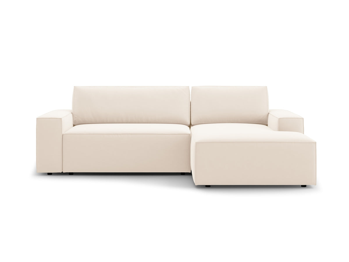 Jodie Corner Sofa With Bed Function And Box, 3 Seats, 246x151 cm — Light Beige / Right