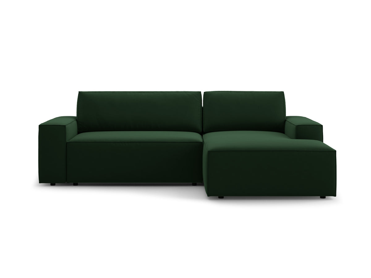 Jodie Corner Sofa With Bed Function And Box, 3 Seats, 246x151 cm — Bottle Green / Right