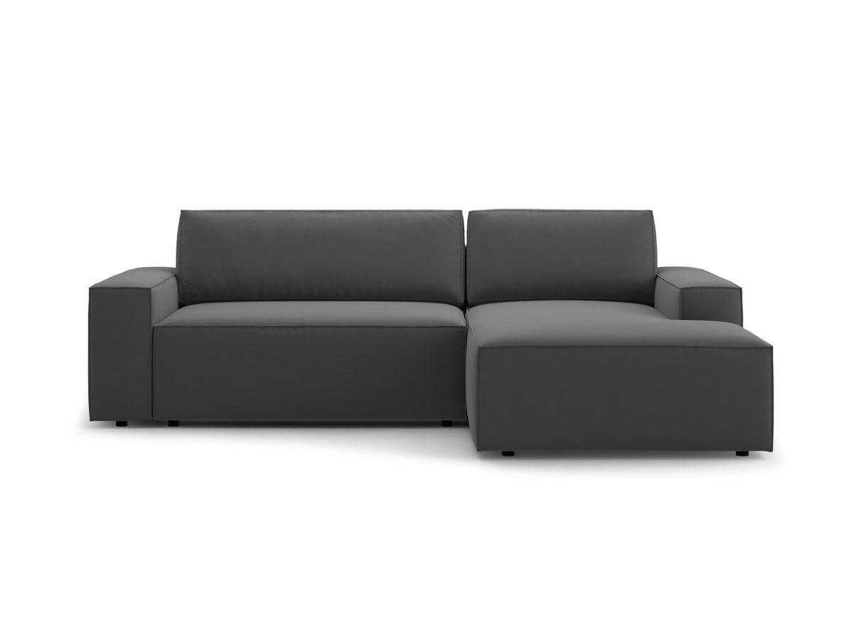Jodie Corner Sofa With Bed Function And Box, 3 Seats, 246x151 cm — Grey / Right
