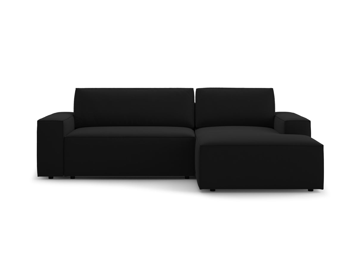 Jodie Corner Sofa With Bed Function And Box, 3 Seats, 246x151 cm — Black / Right