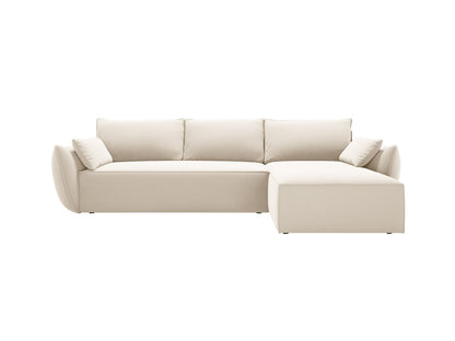 Kaelle Corner Sofa With Bed Function And Box, 4 Seats, 252x165 cm — Light Beige / Right
