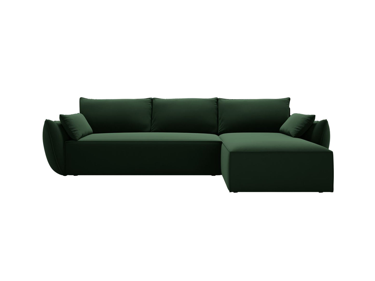 Kaelle Corner Sofa With Bed Function And Box, 4 Seats, 252x165 cm — Bottle Green / Right