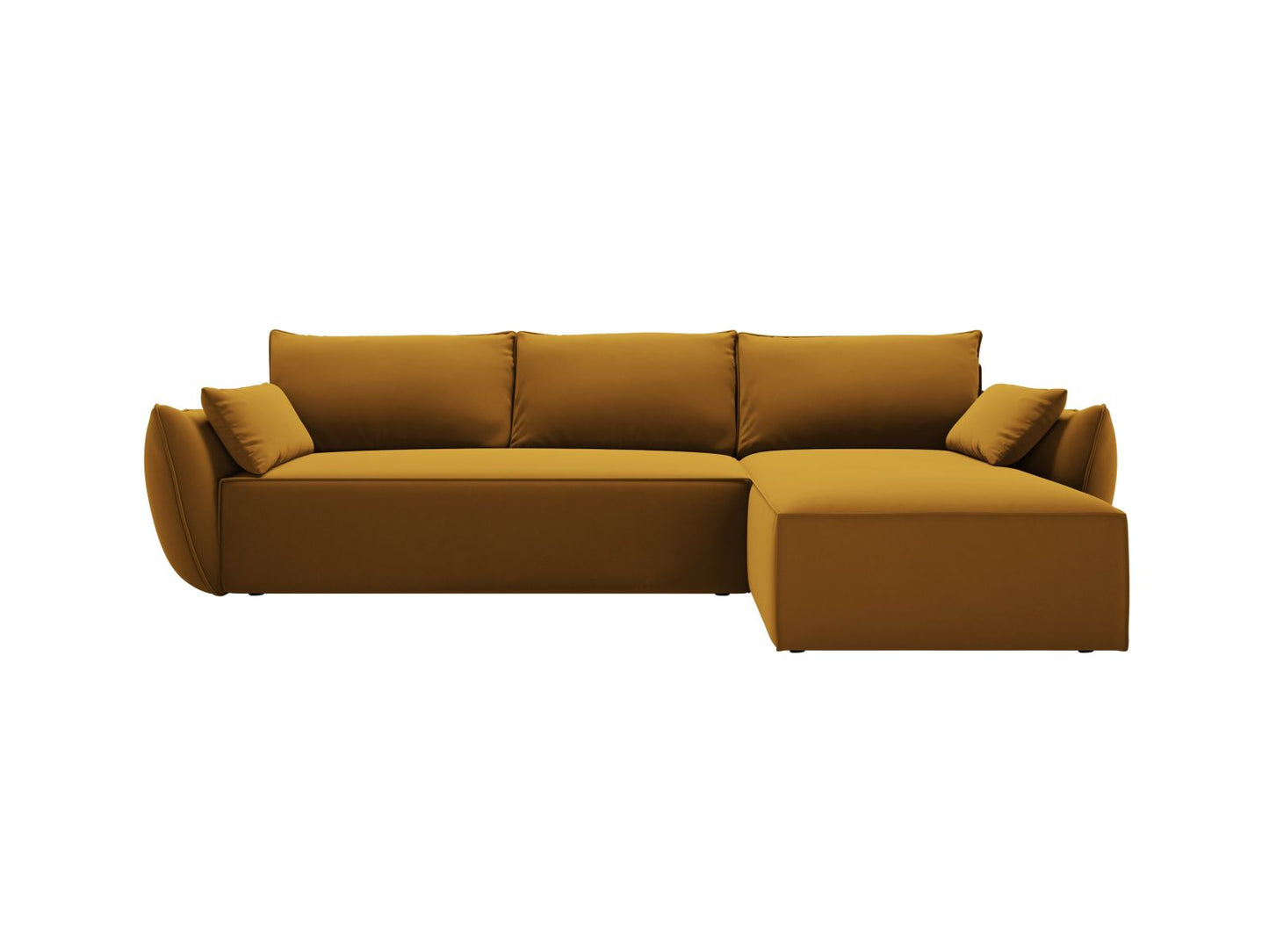 Kaelle Corner Sofa With Bed Function And Box, 4 Seats, 252x165 cm — Yellow / Right